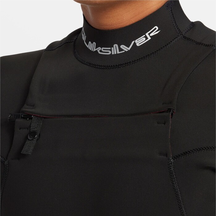 2024 Quiksilver Hombres Mercury 4/3mm Chest Zip Neopreno AQYW103116 - Black